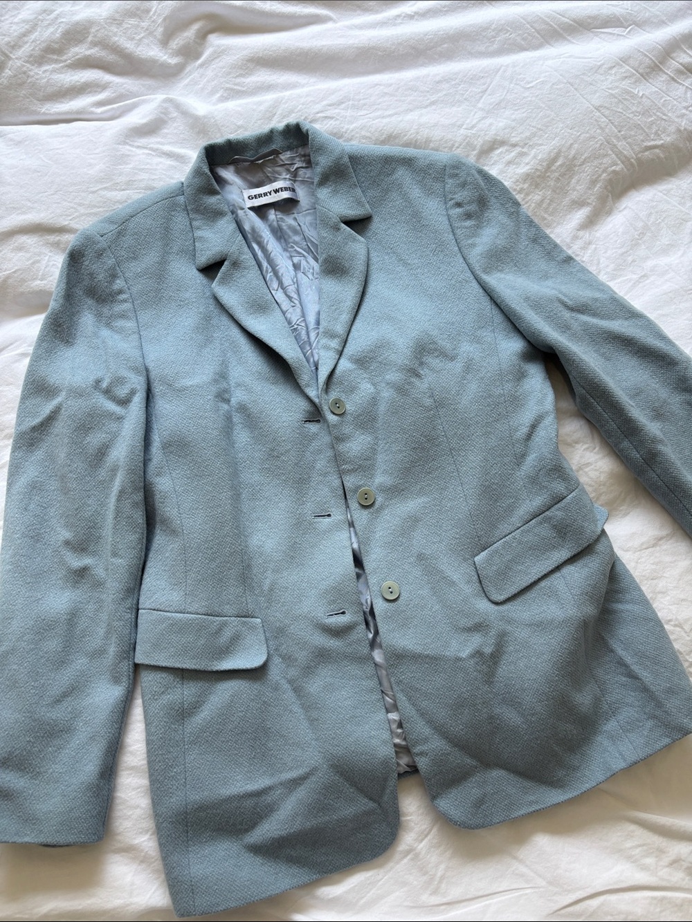 Gerry Weber Powder Blue Textured Women's Blazer Vintage